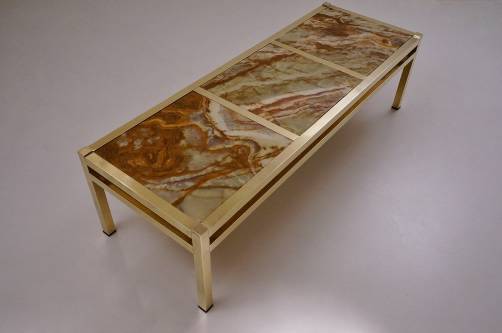 Edward Wormley brass coffee table (in the style of), 1960`s ca, American